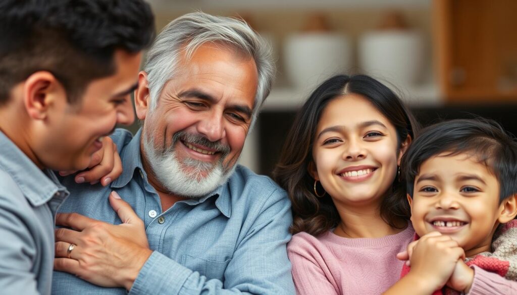 Generate an image of a family protected by insurance