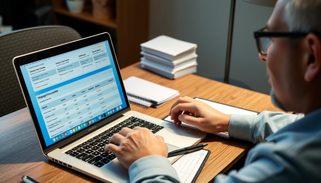 Image of a person comparing insurance quotes on a computer